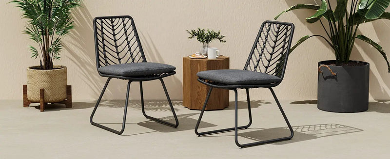 DEJA Chair 2PCS with 2 Cushions, Gray by HouseOfZazla