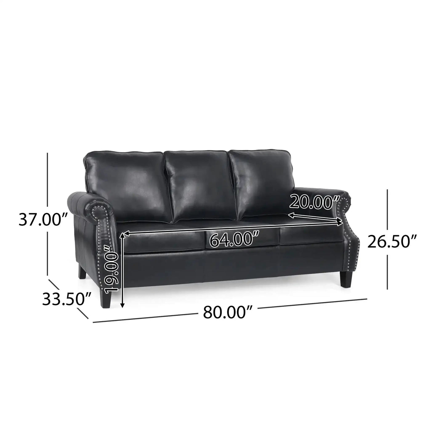 Contemporary 3 Seater Sofa With Nailhead Trim by HouseOfZazla