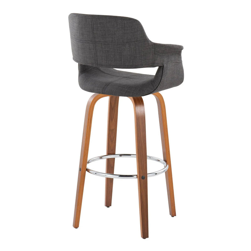 Vintage Flair - Mid Century Modern Fixed Height Barstool With Swivel & Round Footrest (Set of 2) by HouseOfZazla