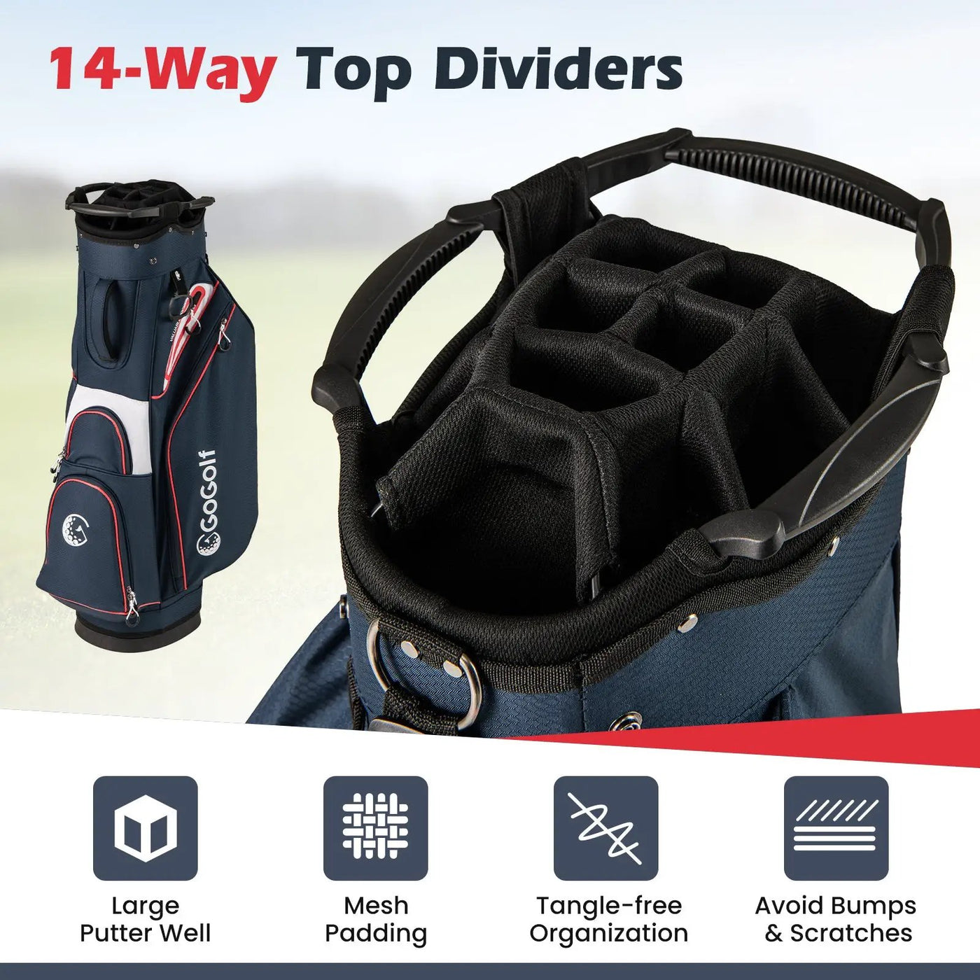 Golf Cart Bag Lightweight Portable Golf Club Organizer Bag by DirectDeals