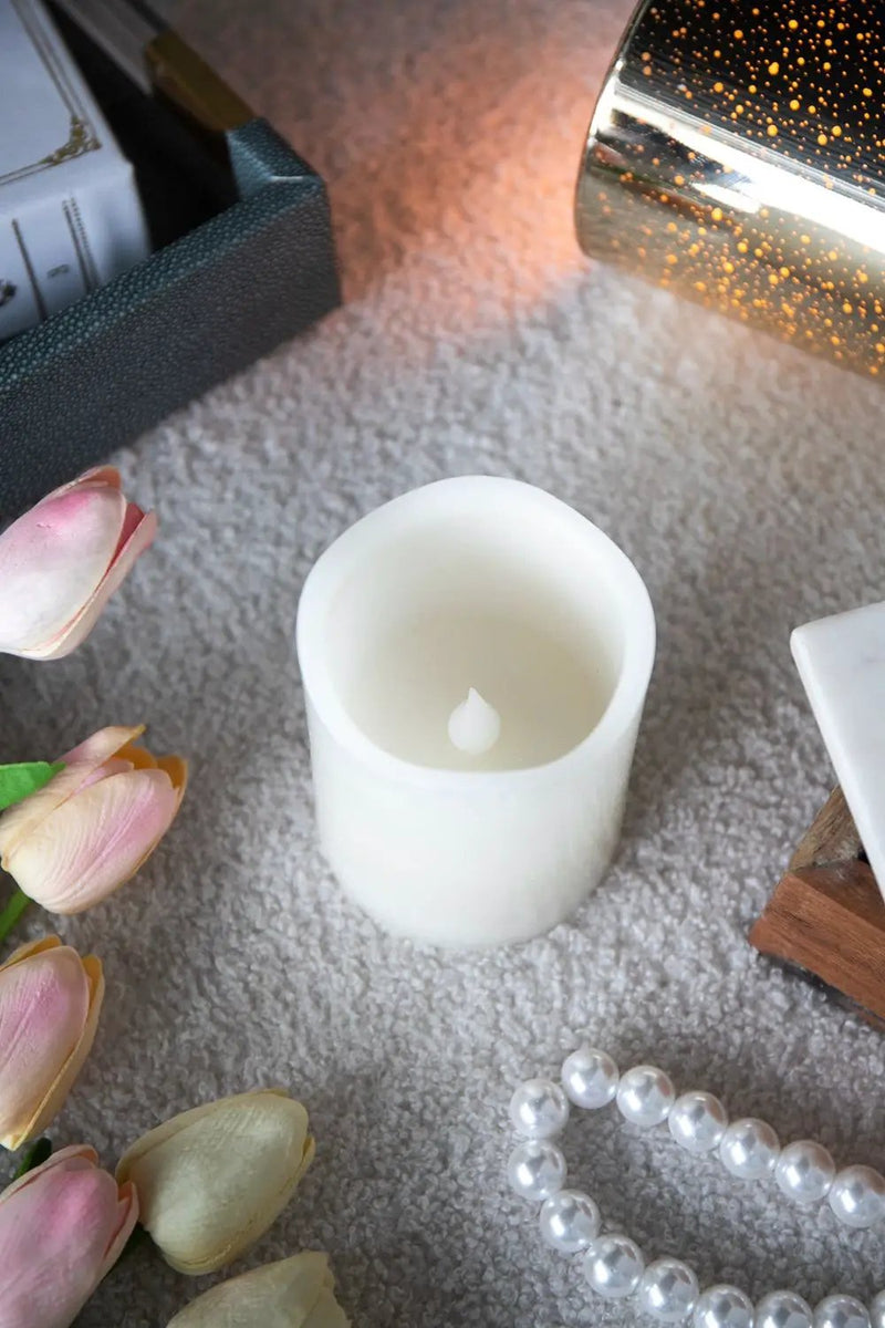 LED Candles With Remote Timer (Set of 3) - Ivory by Unique Piece Furniture