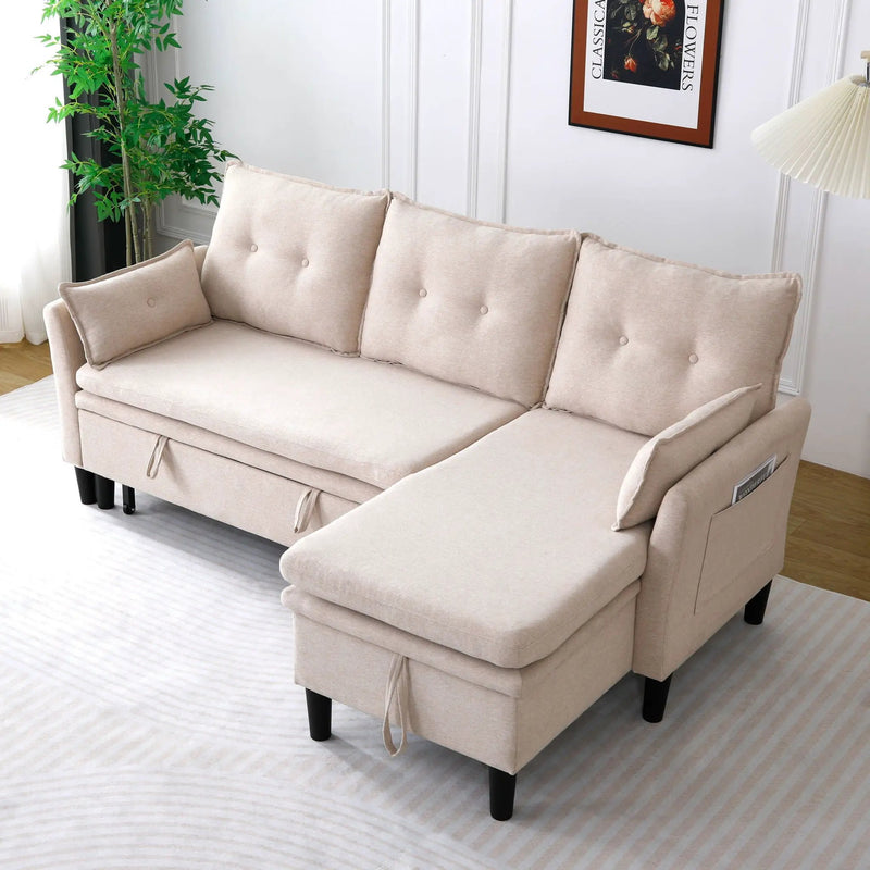 L-Shaped Reversible Chaise Sectional Sofa With Storage by HouseOfZazla