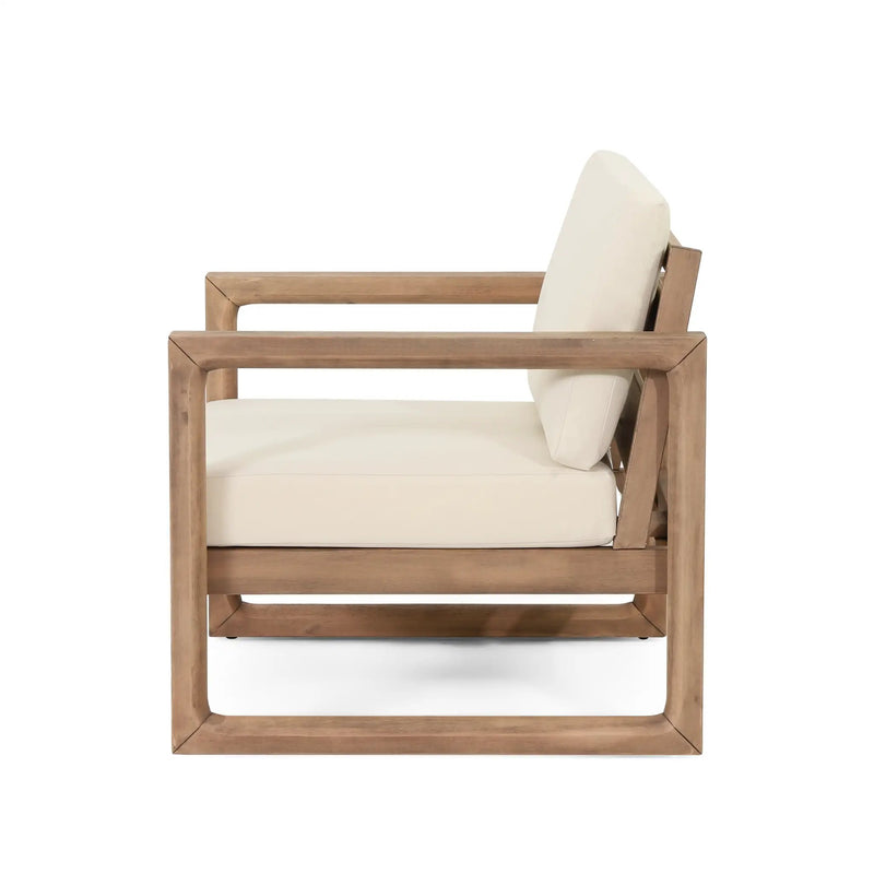 Set of 2 Outdoor Acacia Wood Patio Club Chair by HouseOfZazla