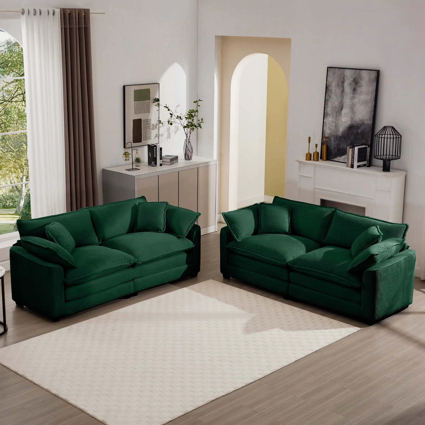Elegant Oversized Sectional Sofa Set With Deep Seats And Flexible Layout by HouseOfZazla