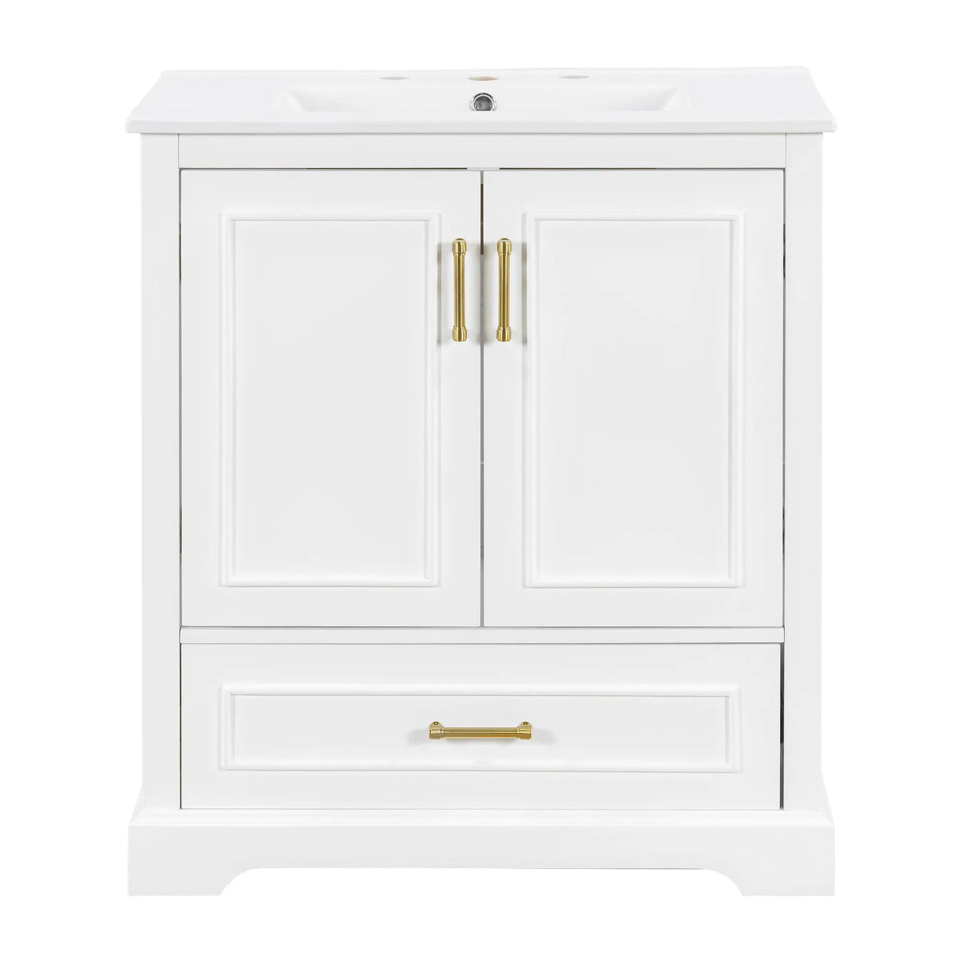 Bathroom Vanity With Sink, 1 Divided Drawer And 2 Soft Close Doors With Double Shelf by HouseOfZazla
