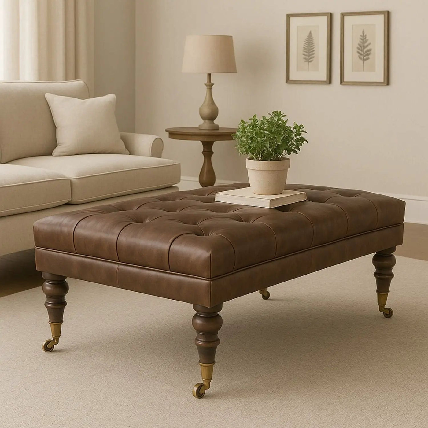 Buffalo - Ottoman With Castor Legs by Unique Piece Furniture