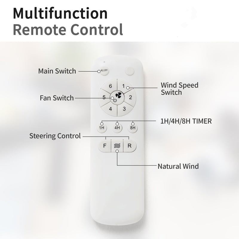 52 Inch Indoor Ceiling Fan with 6-Speed Remote and Reversible DC Motor by HouseOfZazla