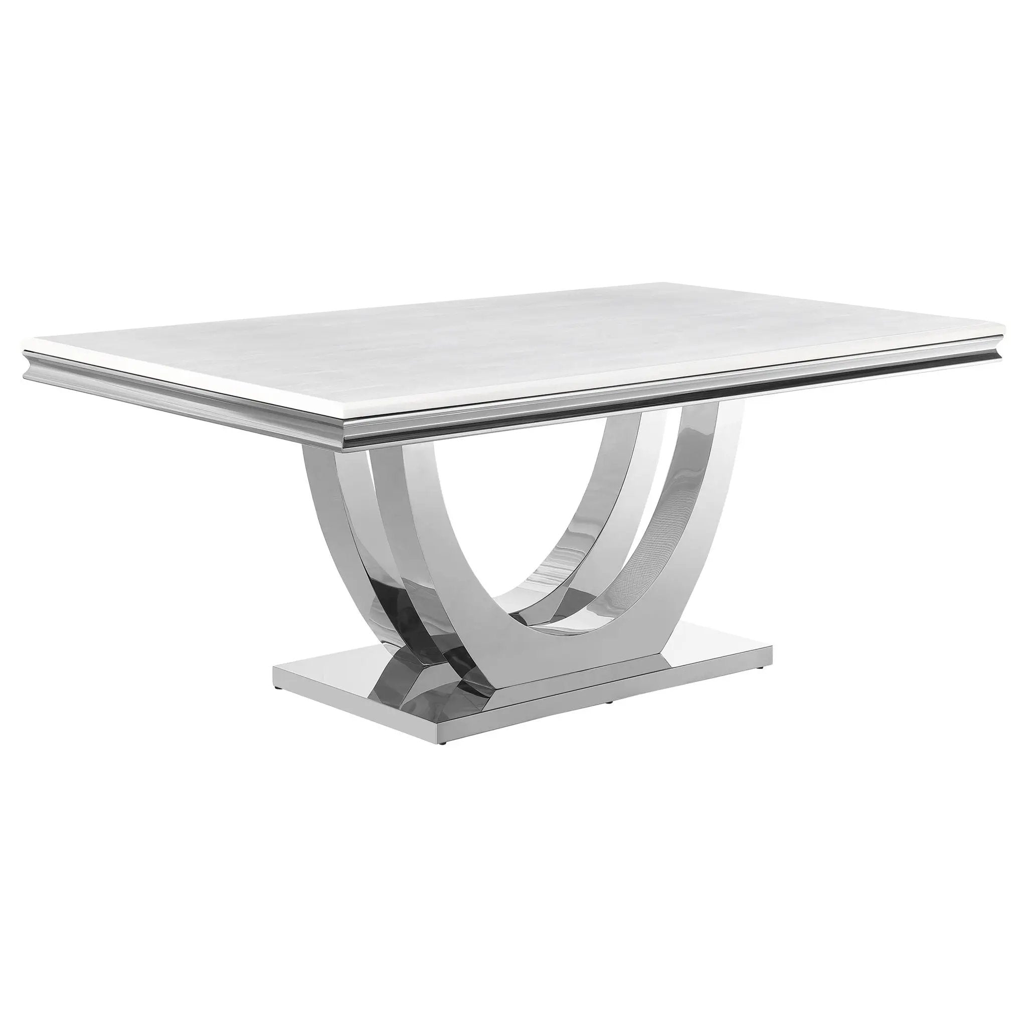 Kerwin Rectangular 71-inch Stone Top Dining Table White by Unique Piece Furniture