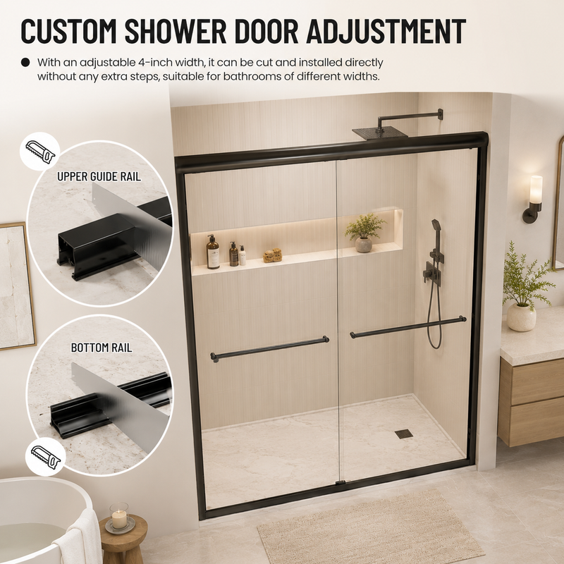 44-48" W x 76" H Framed Double Sliding Shower Door by HouseOfZazla