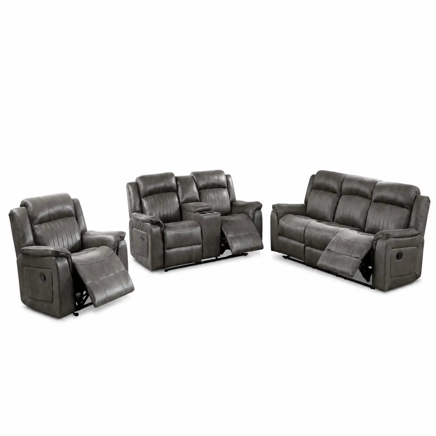 Contemporary Living Room Set, Horizontal And Vertical Tufting by HouseOfZazla