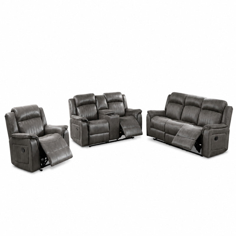 Contemporary Living Room Set, Horizontal And Vertical Tufting by HouseOfZazla