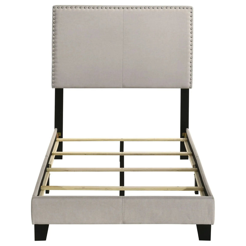 Boyd Upholstered Twin Panel Bed Ivory by Unique Piece Furniture
