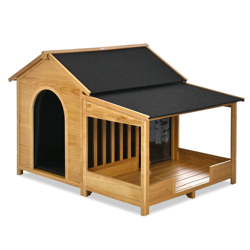 60.2 Inch Large Outdoor Dog House with Insulated Liner by HouseOfZazla