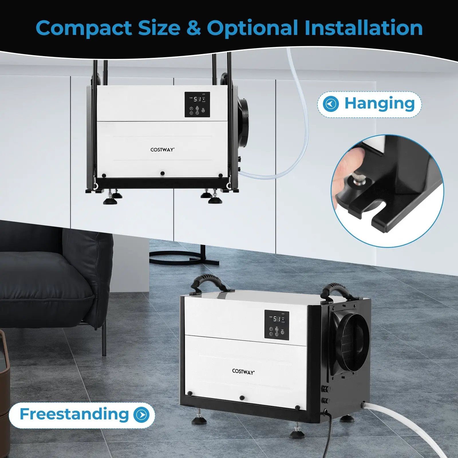 124 Pint Crawl Space Dehumidifier with 3 Modes and 24H Timer by DirectDeals