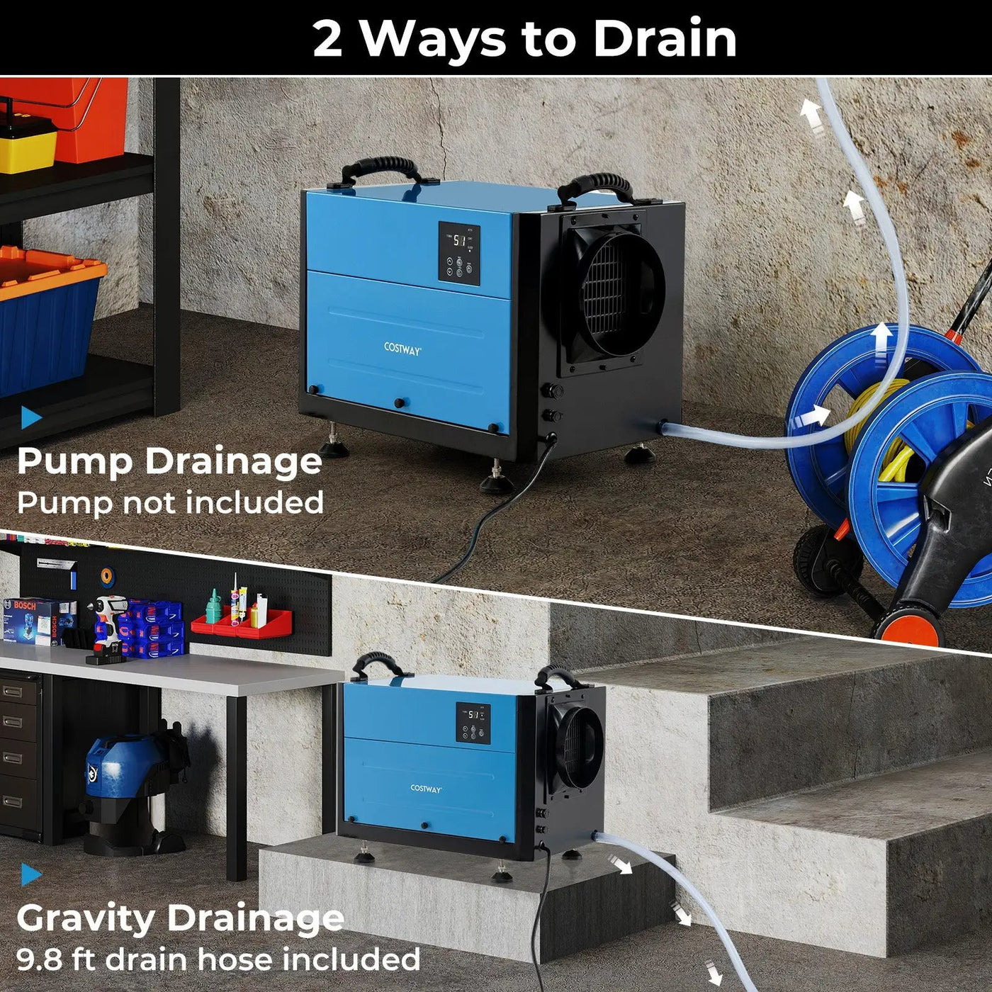 124 Pint Crawl Space Dehumidifier with 3 Modes and 24H Timer by DirectDeals