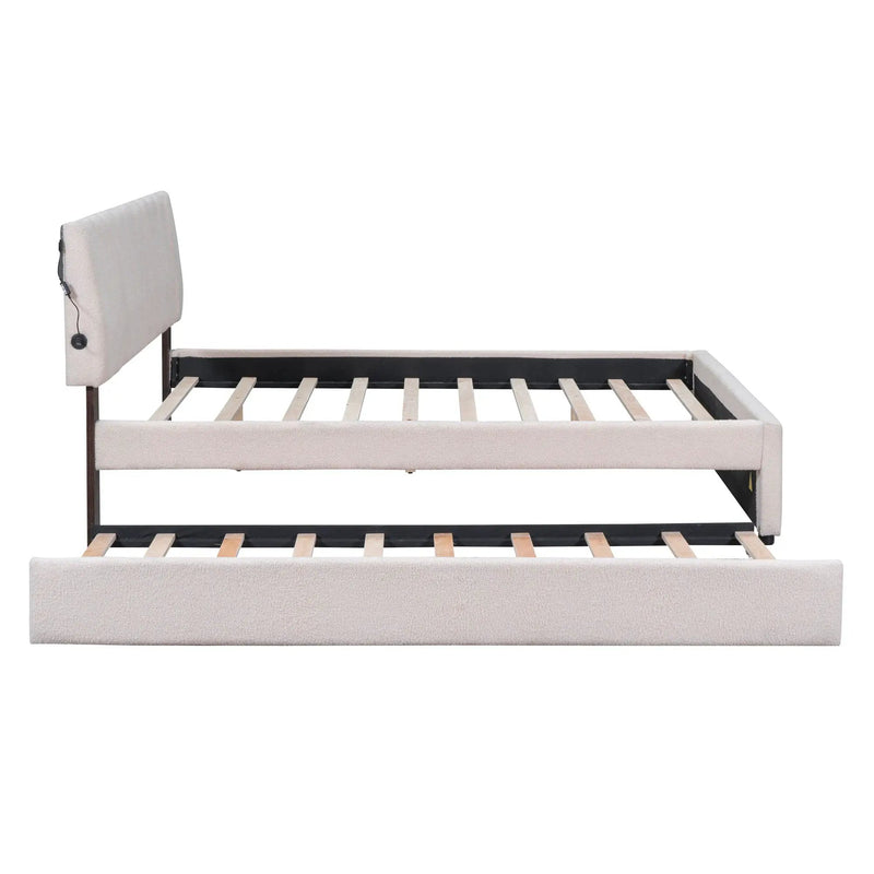 Upholstered Platform Bed With Trundle by HouseOfZazla