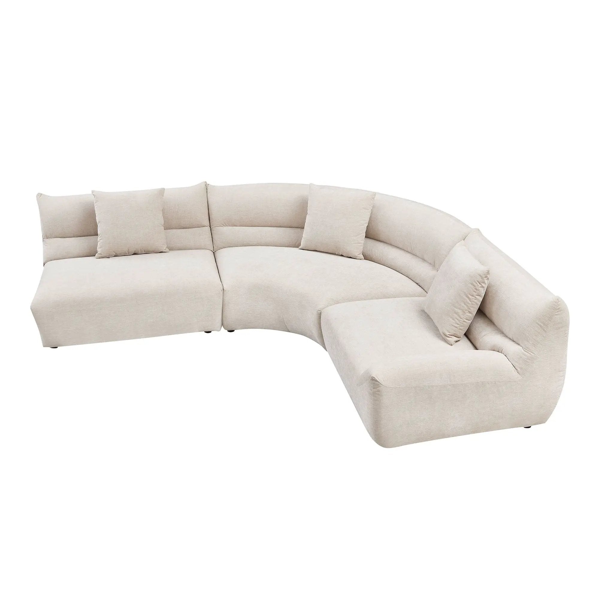 Modular Curved Sectional Sofa, 3-Piece Free-Form Configuration by HouseOfZazla