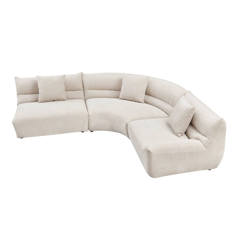Modular Curved Sectional Sofa, 3-Piece Free-Form Configuration by HouseOfZazla
