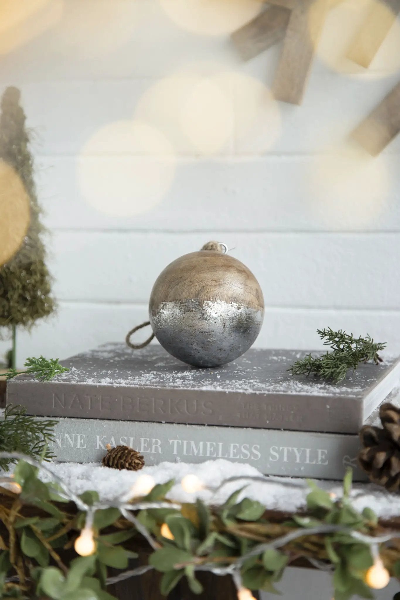 Christmas Ball Ornaments, Wood Decorative Hanging Ball Christmas Tree Ornaments For Holiday Party Decorations by HouseOfZazla