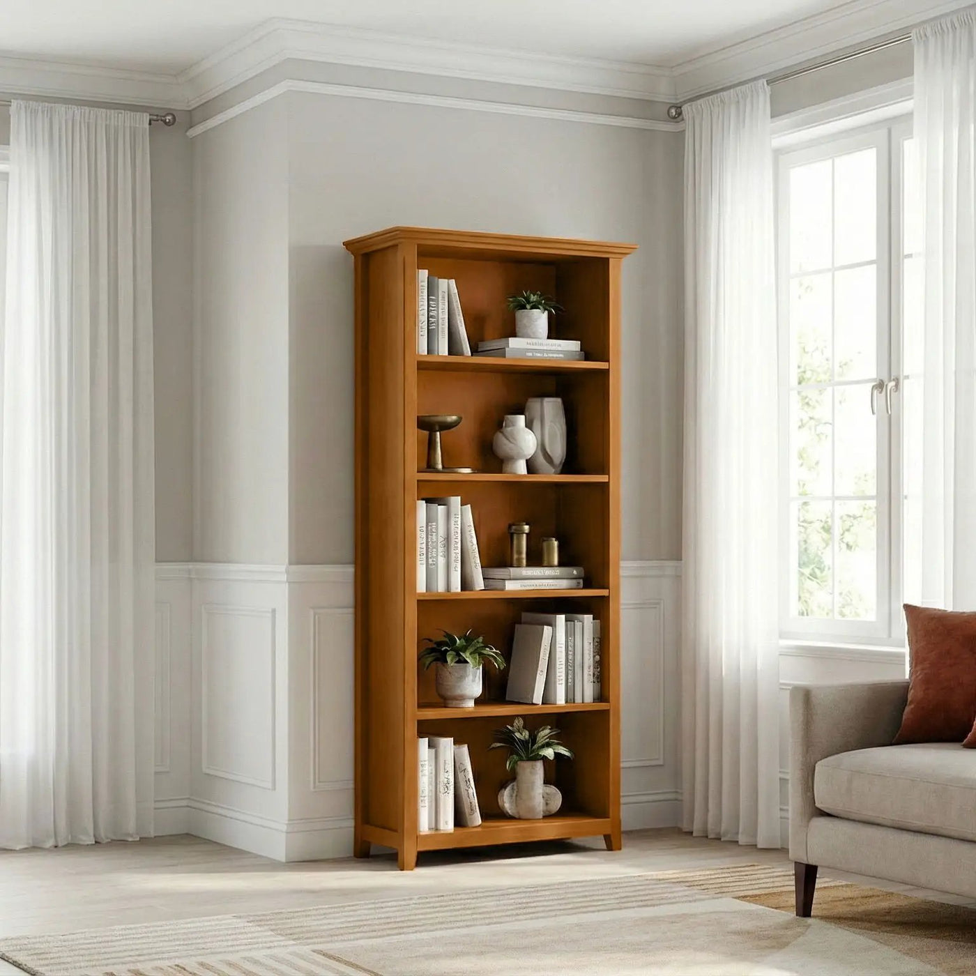 Amherst - 5 Shelf Bookcase, Handcrafted by HouseOfZazla