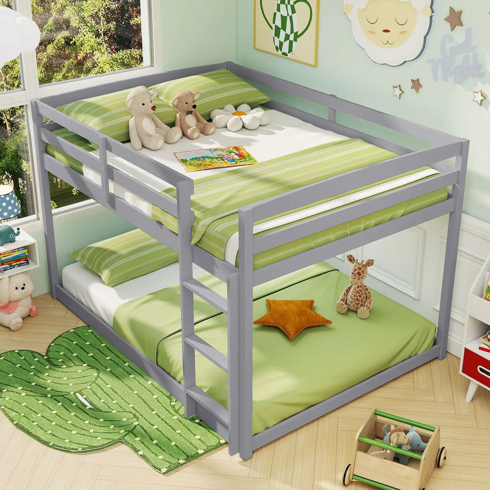 Full Over Full Bunk Bed Low-to-ground Bunk Bed by DirectDeals