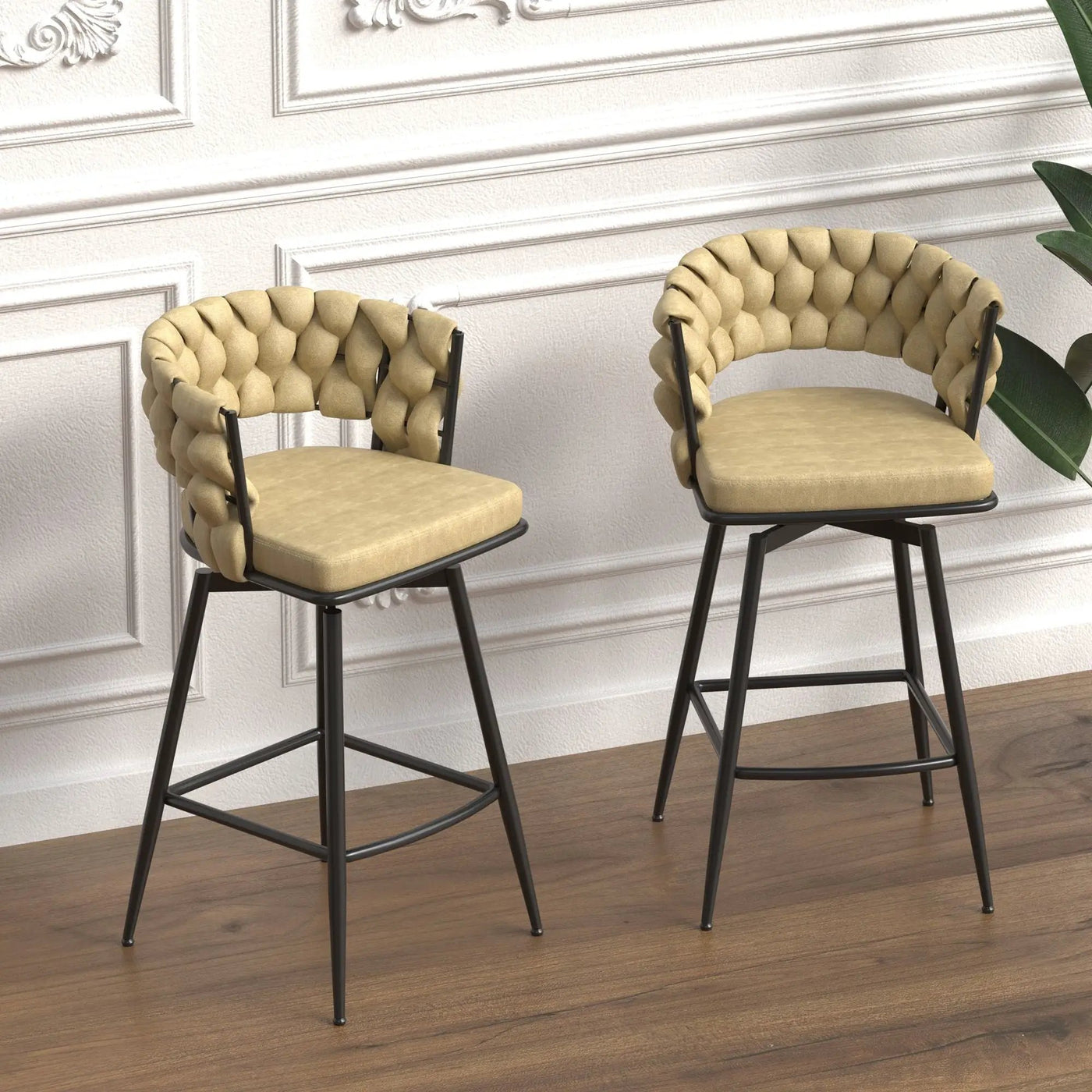 Bar Stool 360 Swivel With Back Footrest by HouseOfZazla