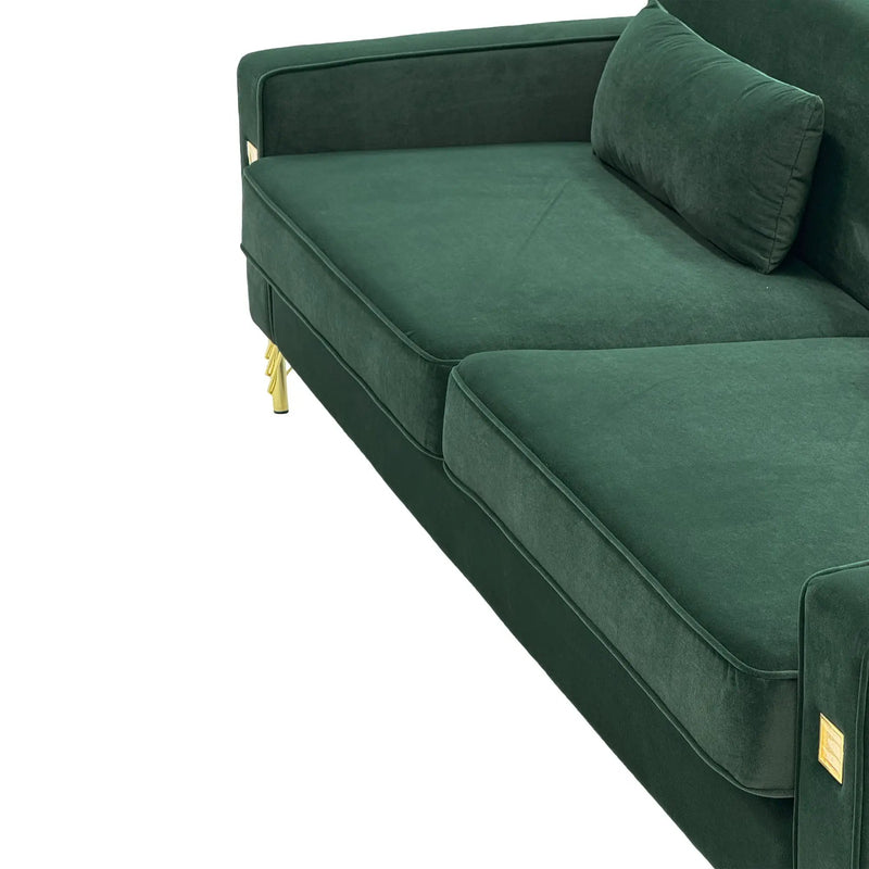 Emerald Green Velvet 2-Piece Sofa Set by HouseOfZazla