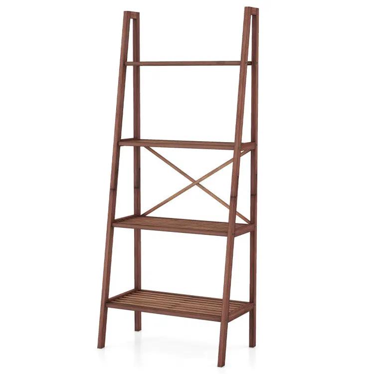 2-Piece Laundry Room Furniture Set: Teak Utility Bench + Bamboo Ladder Shelf by DirectDeals