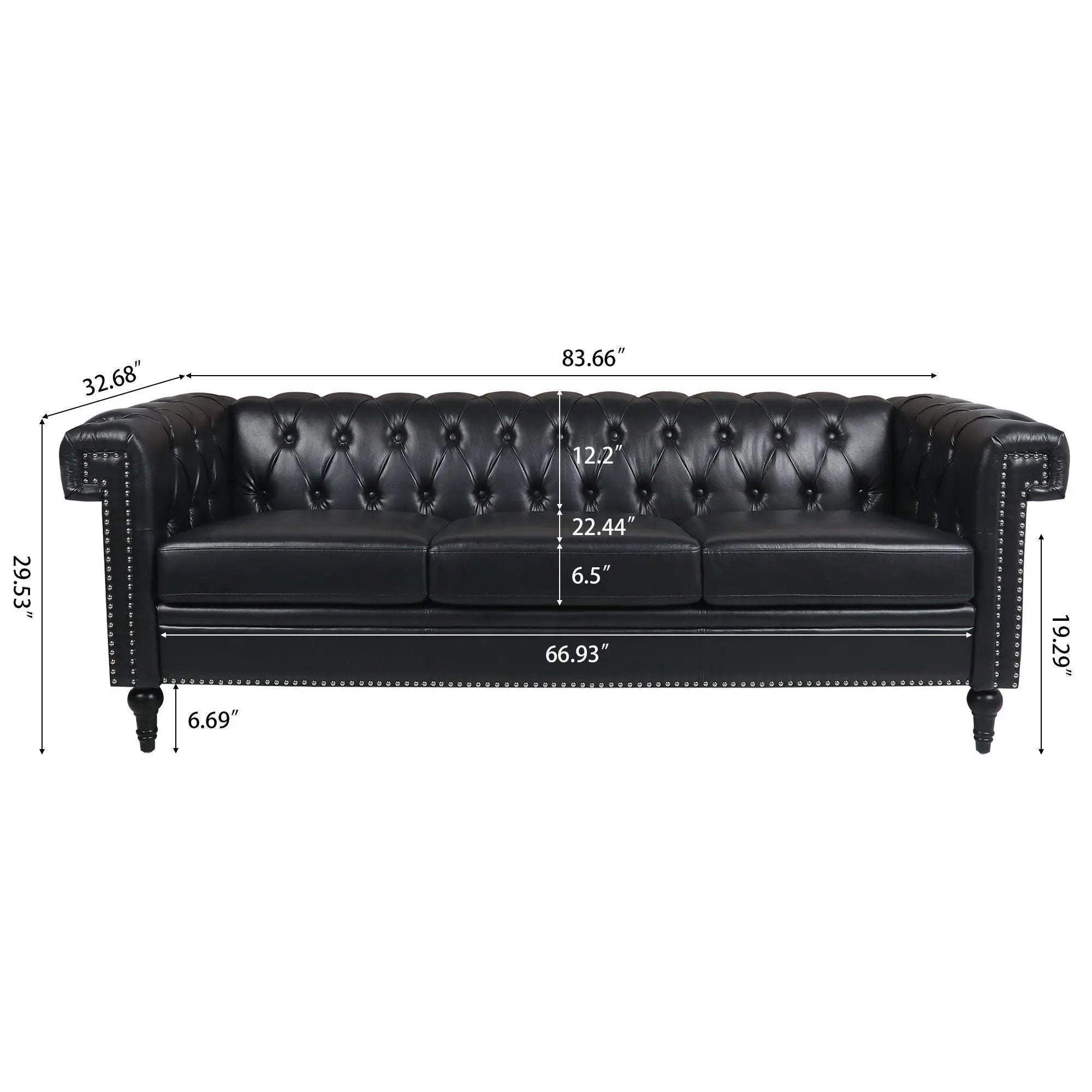 Traditional Square Arm Removable Cushion 3 Seater Sofa by Unique Piece Furniture