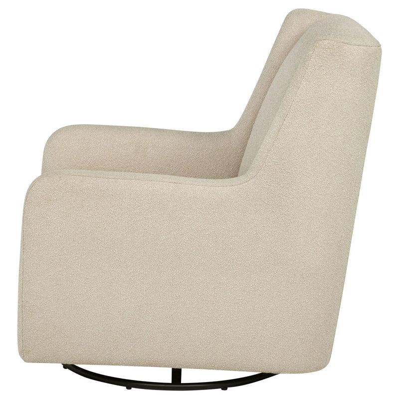 Serra Boucle Upholstered Swivel Glider Sandy Beige by Unique Piece Furniture