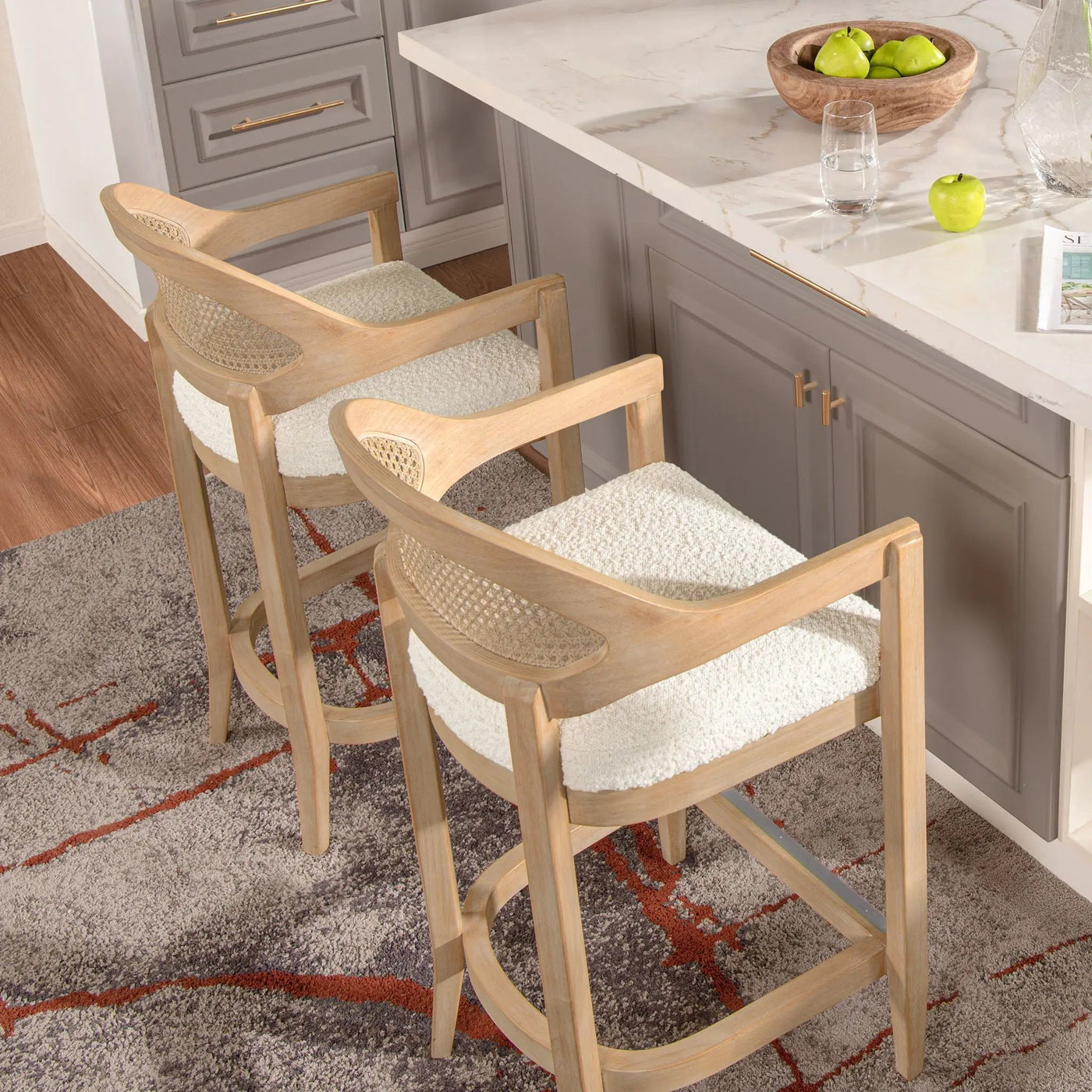 Americana - Mid-Century Modern Cane Back Counter Stool by HouseOfZazla