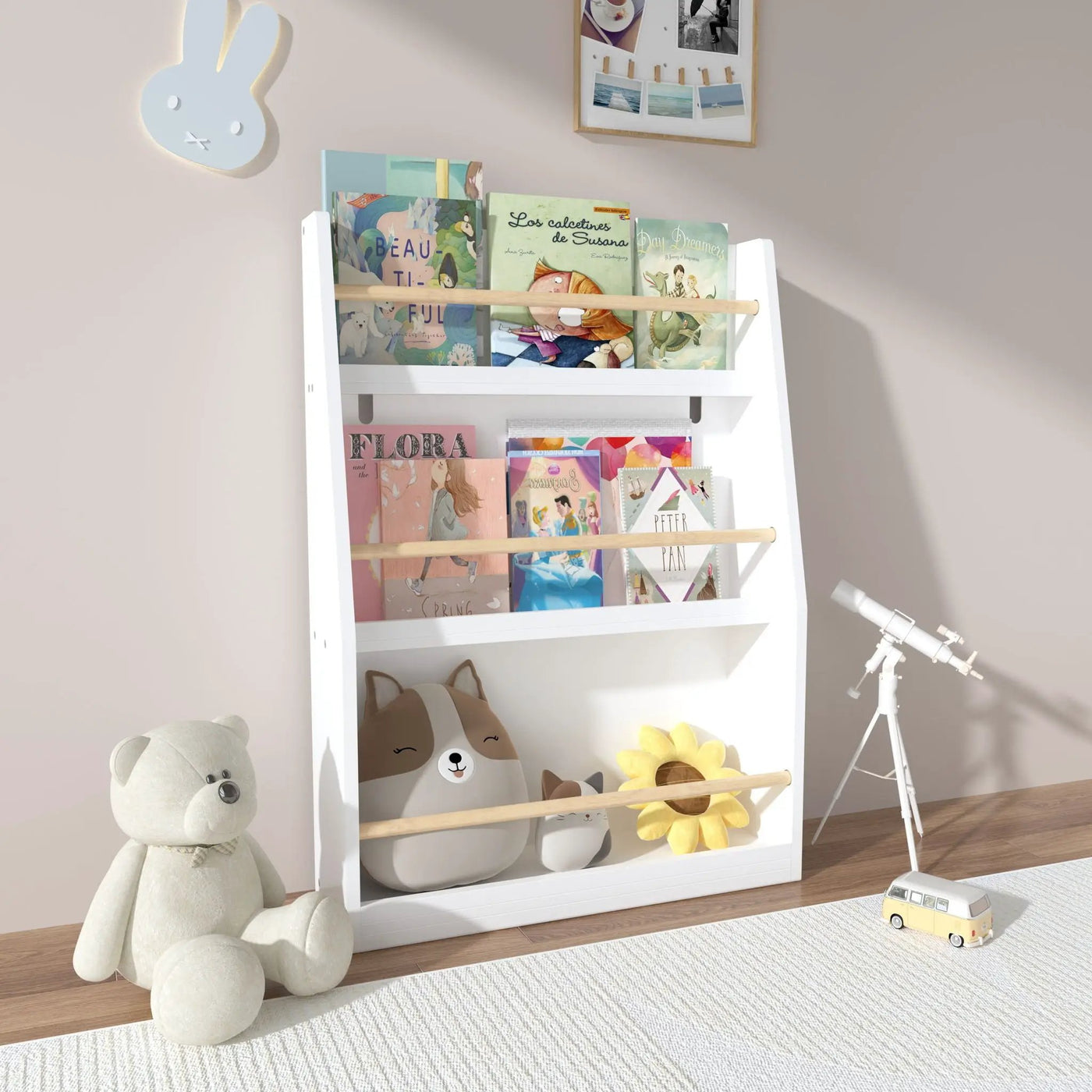 3 Tier Book Shelf, Compact Storage For Bedrooms by HouseOfZazla