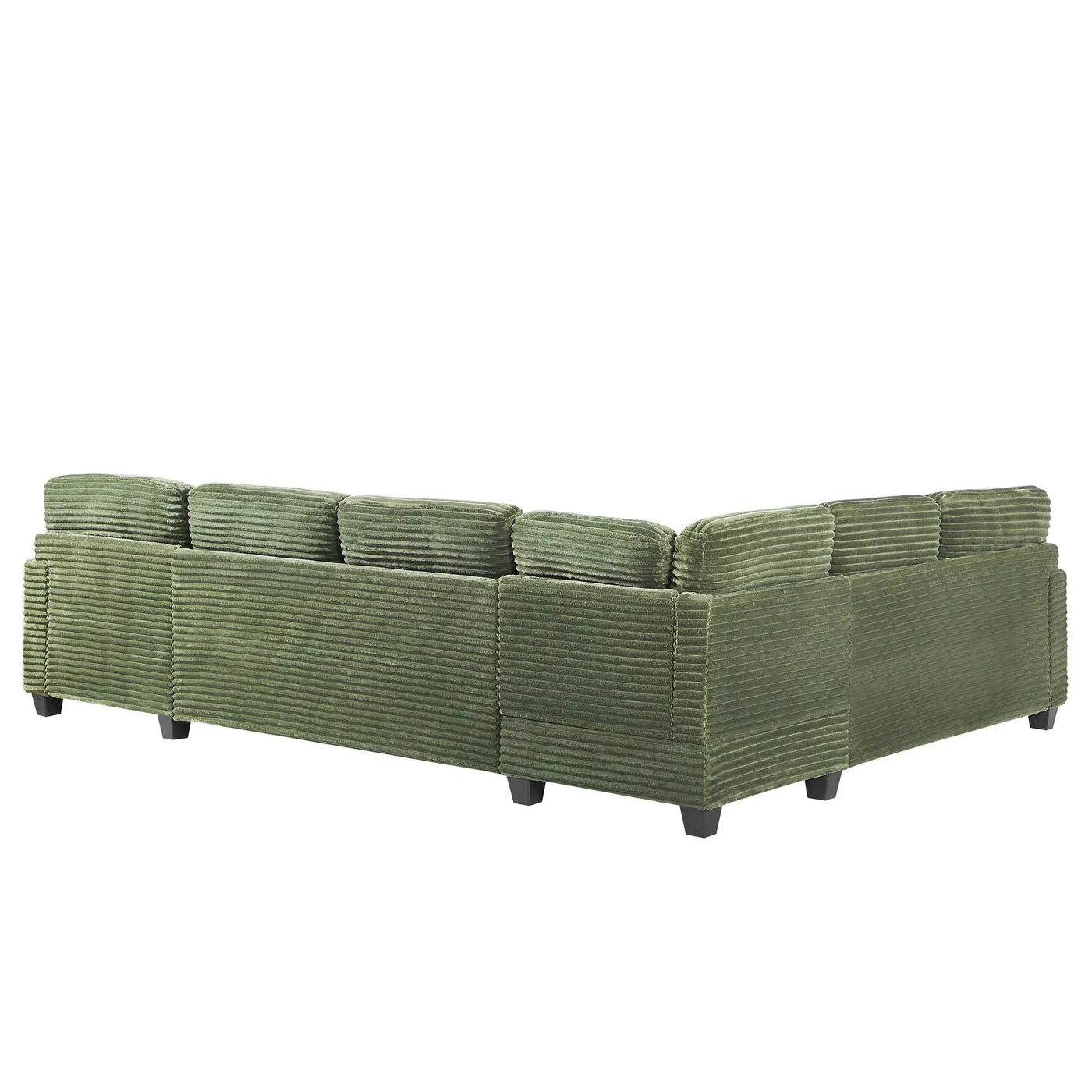 Upholstered U-Shaped Sectional Sofa With Movable Ottoman And Side Storage Pockets by HouseOfZazla