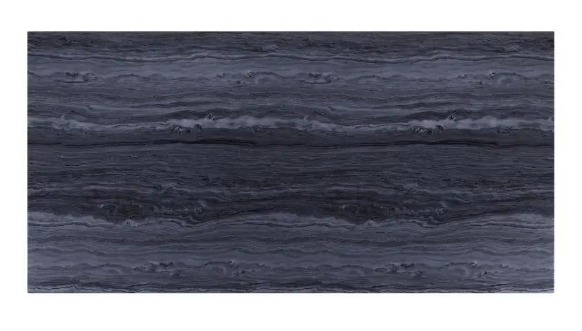 Nasir - Dining Table - Gray Printed Faux Marble Top & Mirrored Silver by Unique Piece Furniture