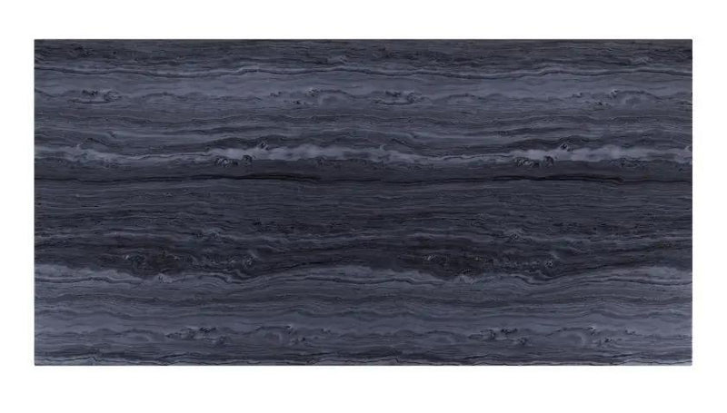 Nasir - Dining Table - Gray Printed Faux Marble Top & Mirrored Silver by Unique Piece Furniture