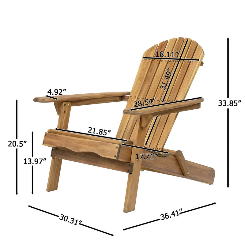 Folding Adirondack Chair Wooden Accent Furniture Lounge Chair by HouseOfZazla