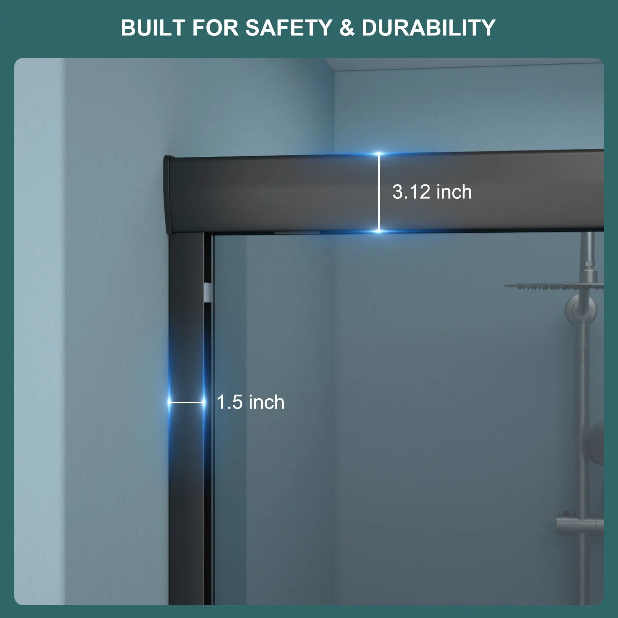 Double Sliding Glass Shower Door 8Mm Tempered Glass With Stainless Steel Frame - Matte Black by HouseOfZazla