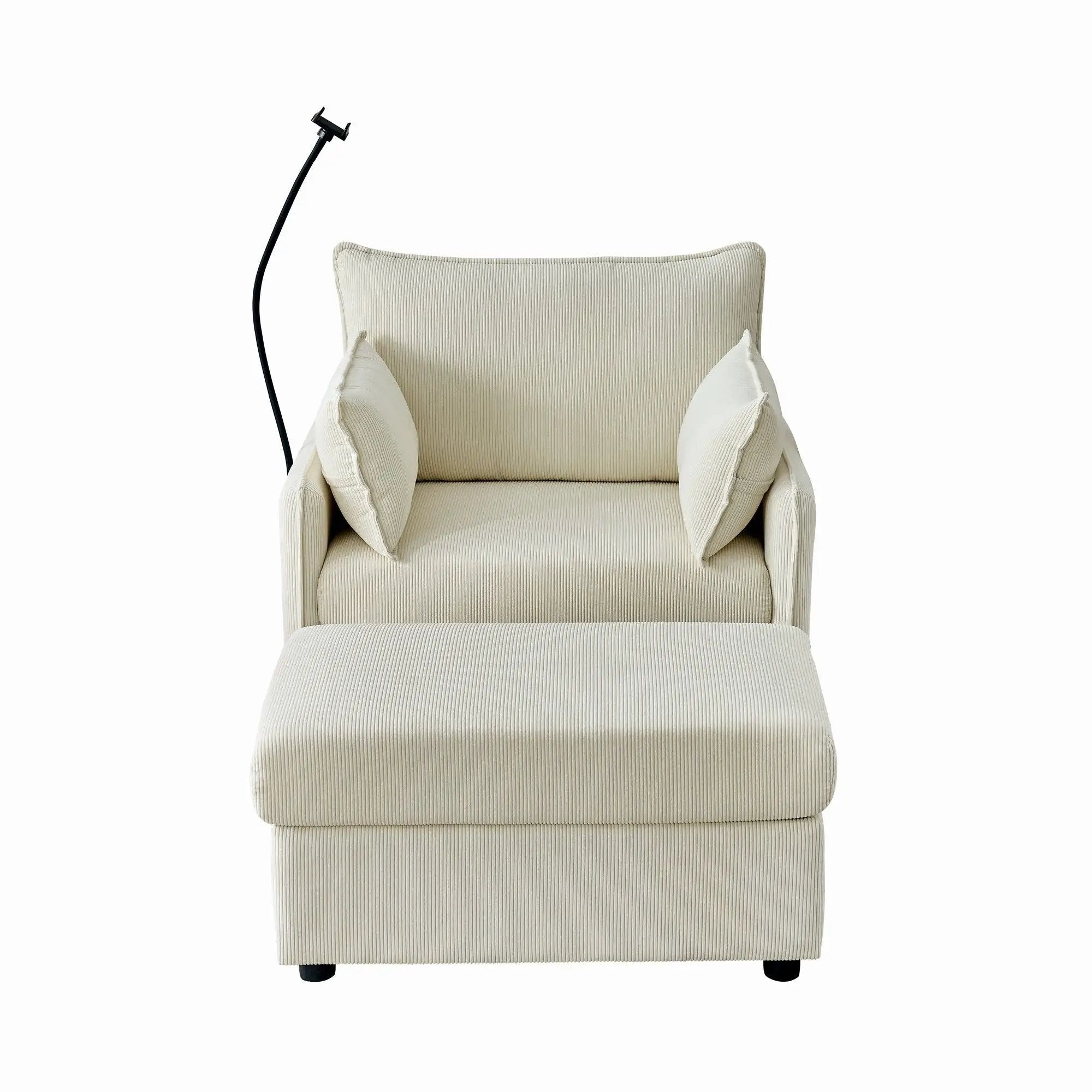 Comfy Oversized Chaise Lounge Chair With Ottoman And Storage by HouseOfZazla