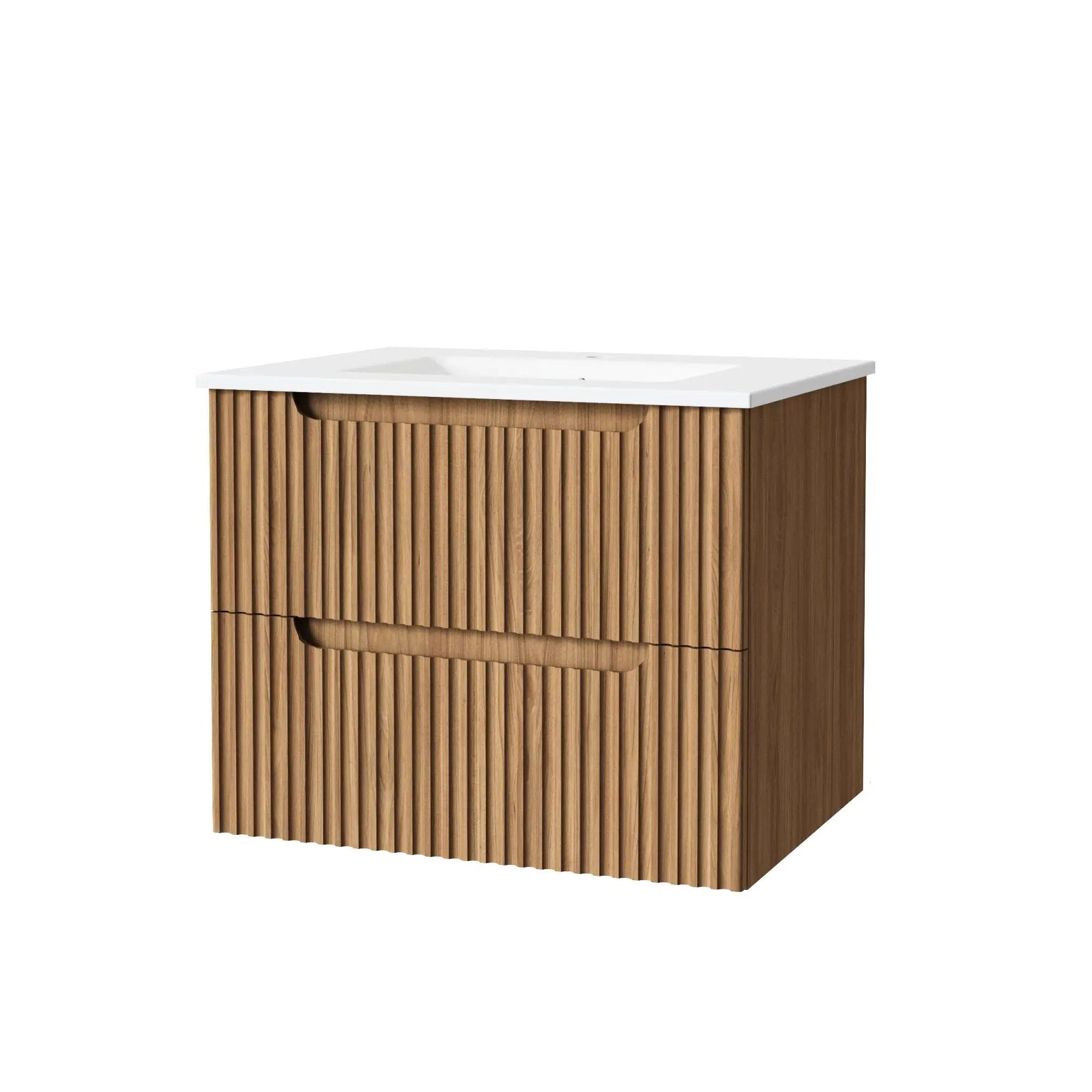 30" Wall Mounted Bathroom Vanity With Sink, Soft Close System, And Spacious Drawers - Walnut by HouseOfZazla