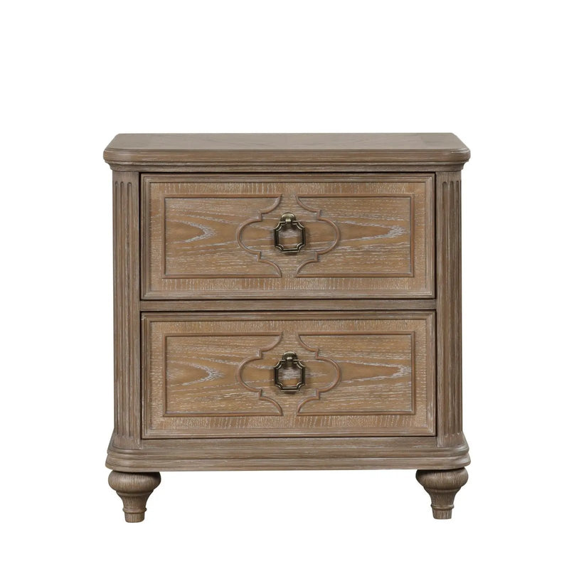 1 Piece Nightstand, Bedside Table With USB A And USB C Ports - Oak / Rustic by Unique Piece Furniture