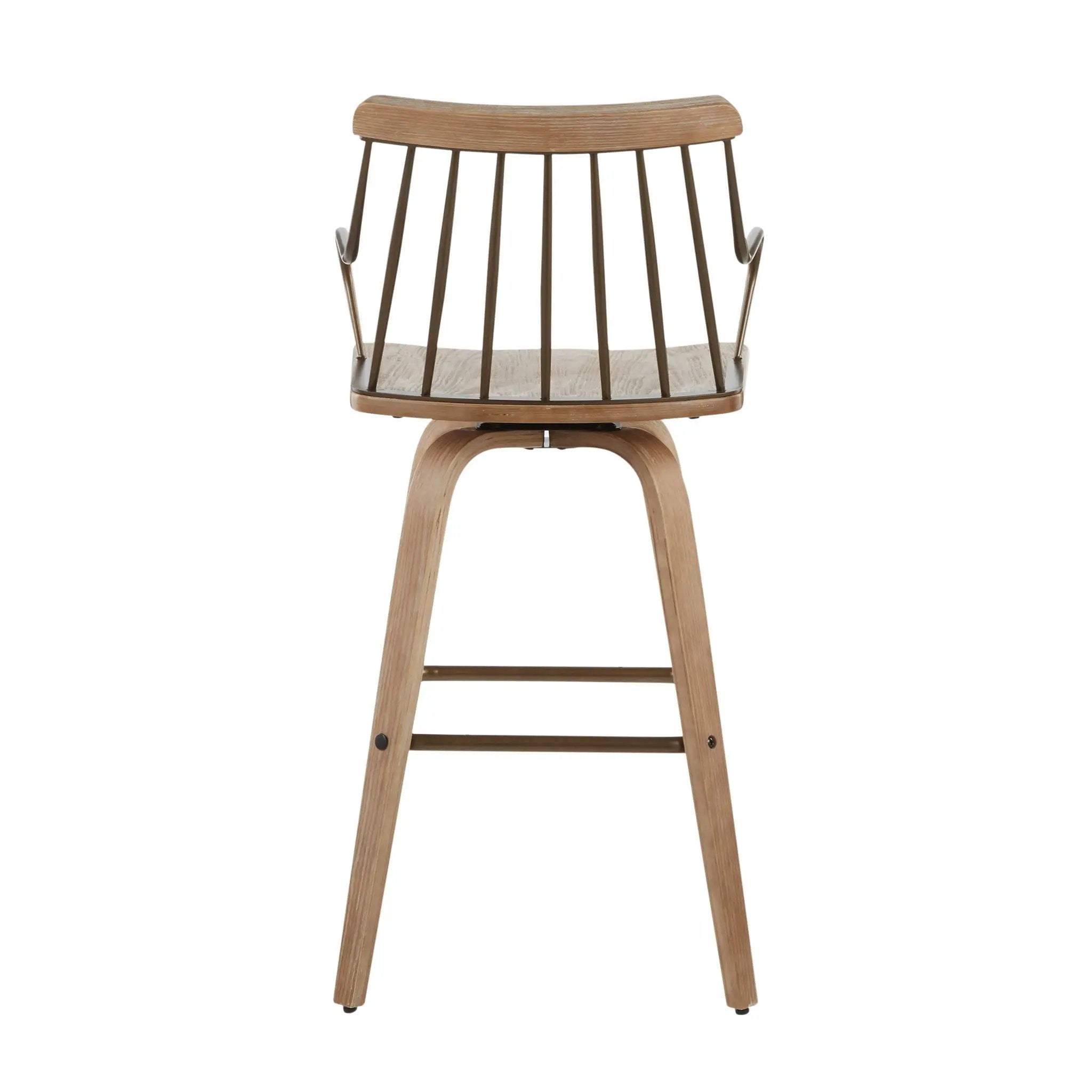 Preston - Farmhouse Counter Stool - White Washed / Antique Copper by Unique Piece Furniture