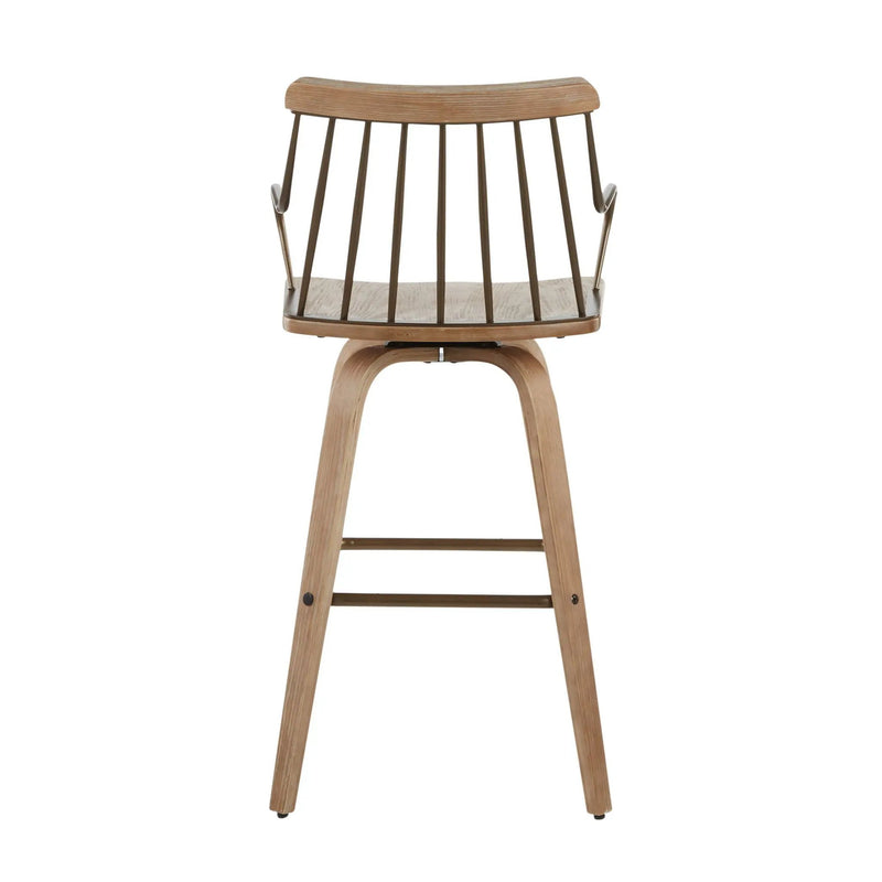 Preston - Farmhouse Counter Stool - White Washed / Antique Copper by Unique Piece Furniture