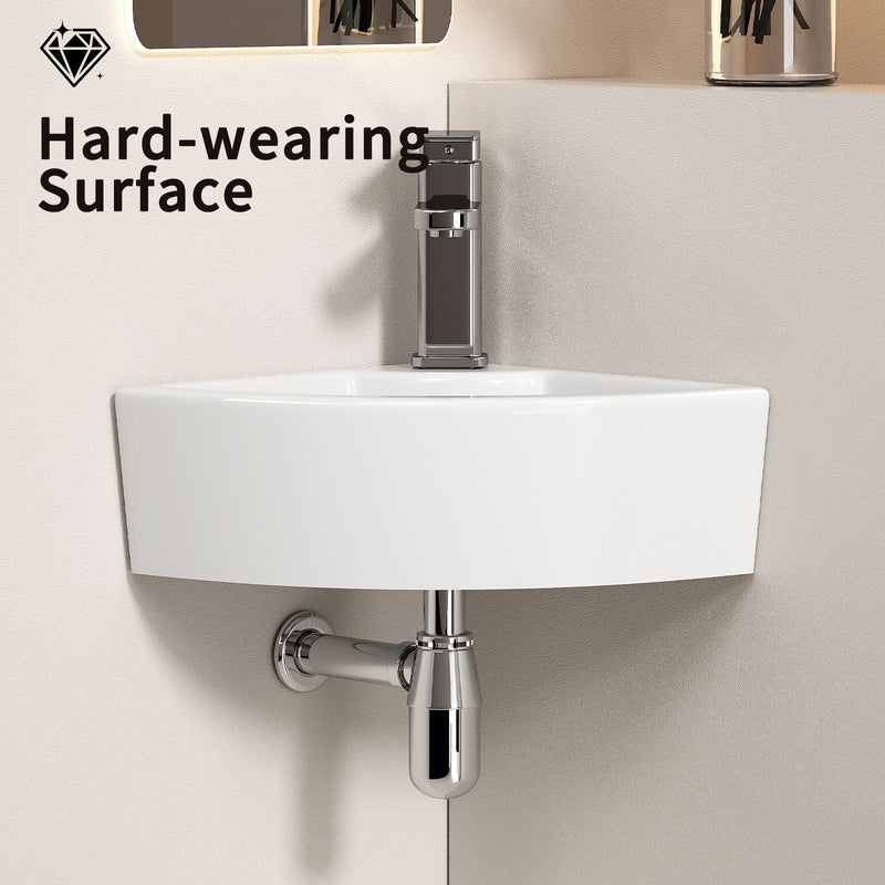Triangle Corner Sink For Bathroom - Milk White by HouseOfZazla