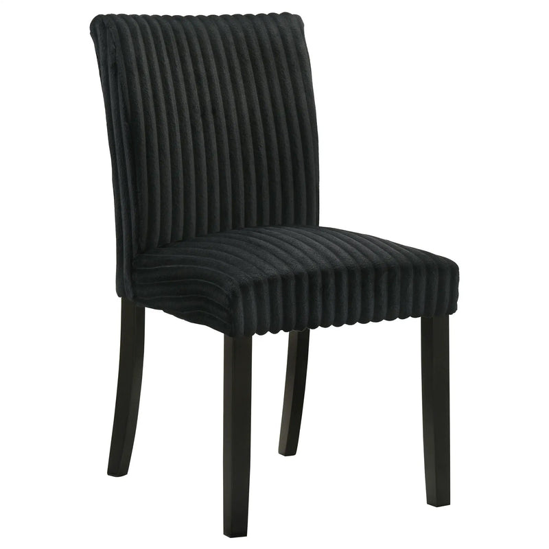 Dermott Upholstered Parson Dining Side Chair Black (Set of 2) by Unique Piece Furniture