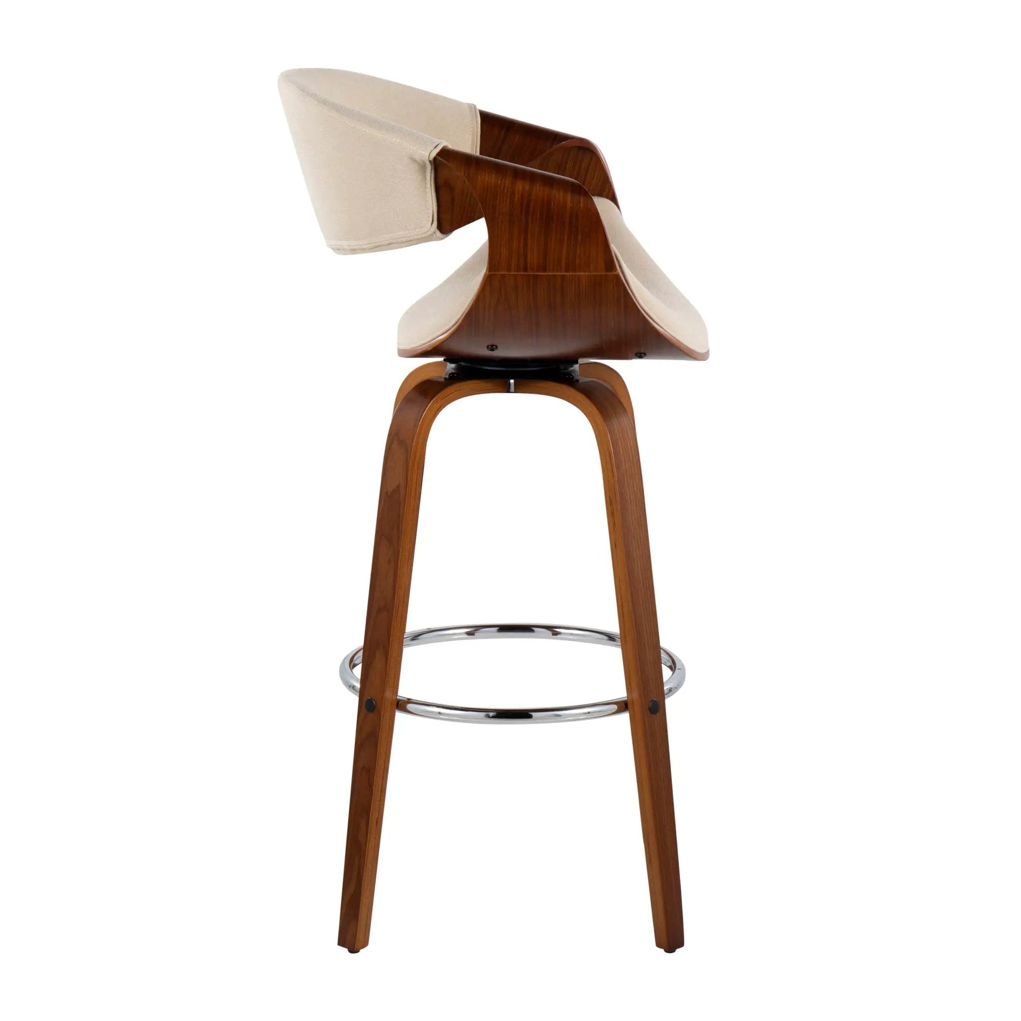 Curvini Mid - Century Modern Fixed Height Barstool With Swivel (Set of 2) by Unique Piece Furniture
