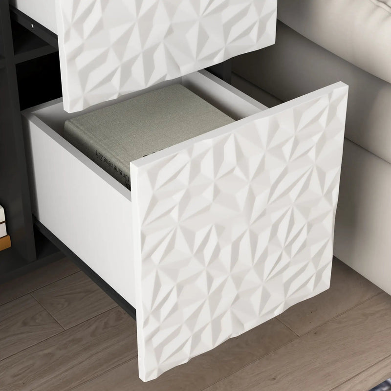 Modern Sideboard Buffet Cabinet With Doors And Unique Panel Styling by HouseOfZazla