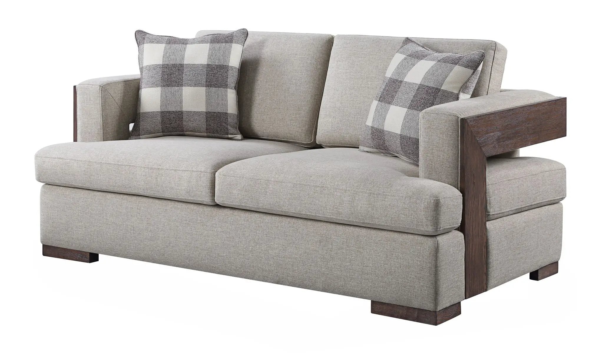 Niamey - Loveseat With 2 Toss Pillows - Walnut by Unique Piece Furniture