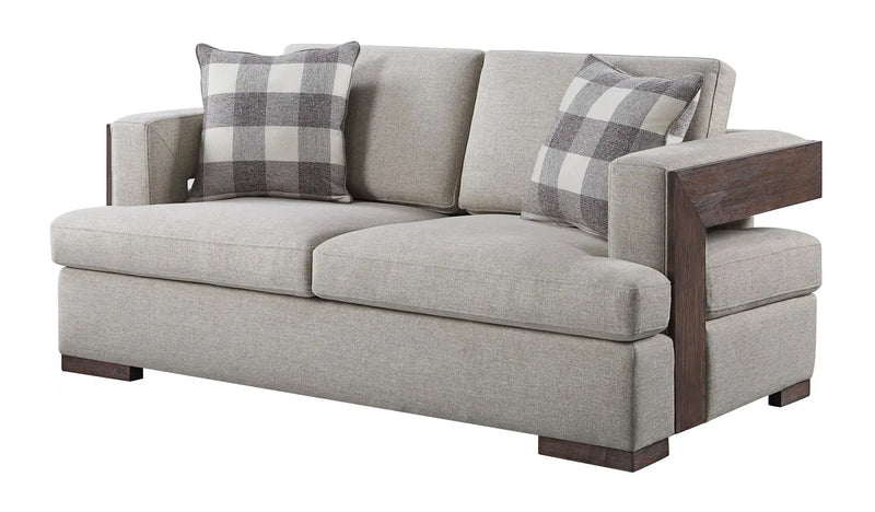 Niamey Loveseat With 2 Toss Pillows - Walnut by HouseOfZazla