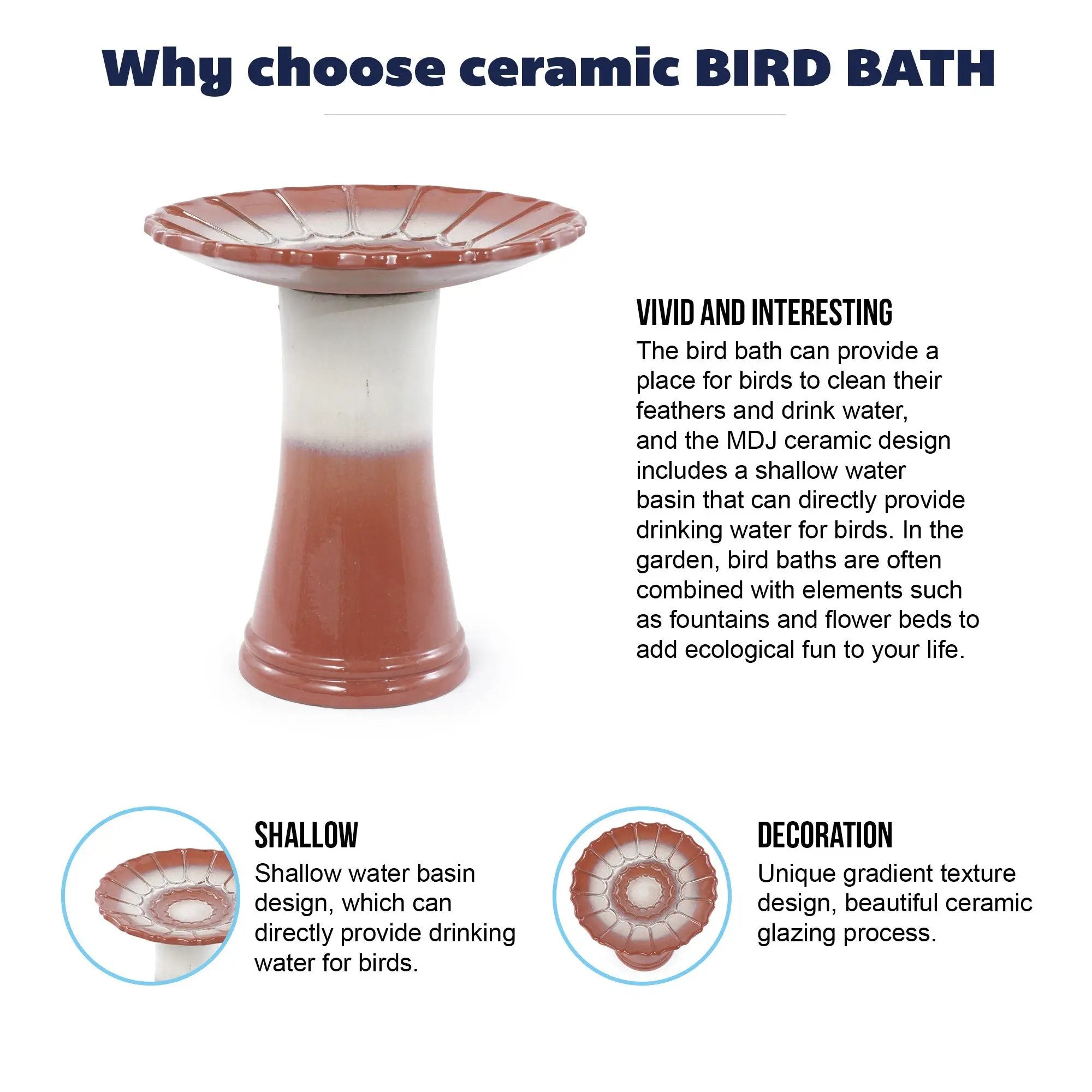 Handmade Glazed Ceramic Bird Bath by HouseOfZazla
