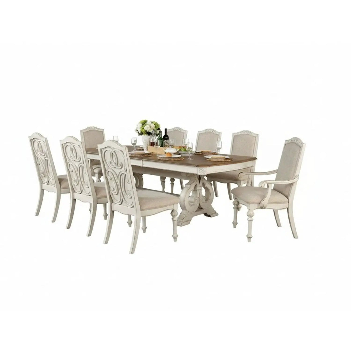 Rustic Dining Set With Table And Upholstered Chairs by Unique Piece Furniture